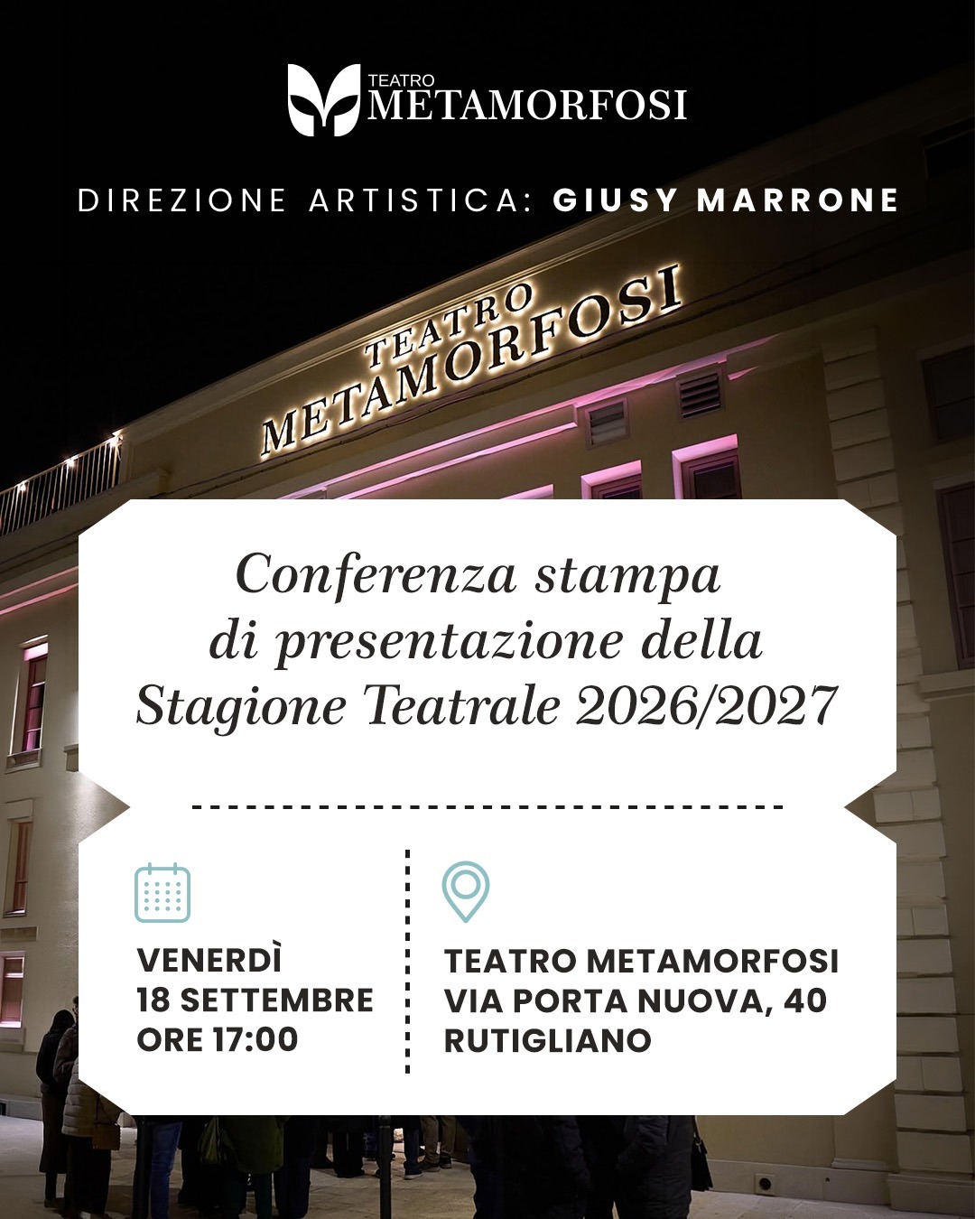 CONFERNZA STAMPA TEATRO METAMORFOSI 2026/2027